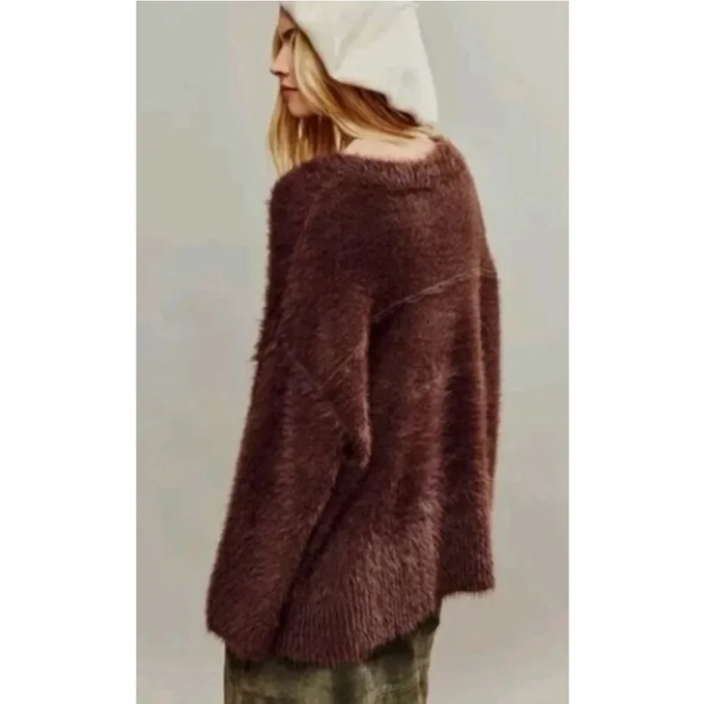 Free People Harrison Bunny Sweater In Mocha